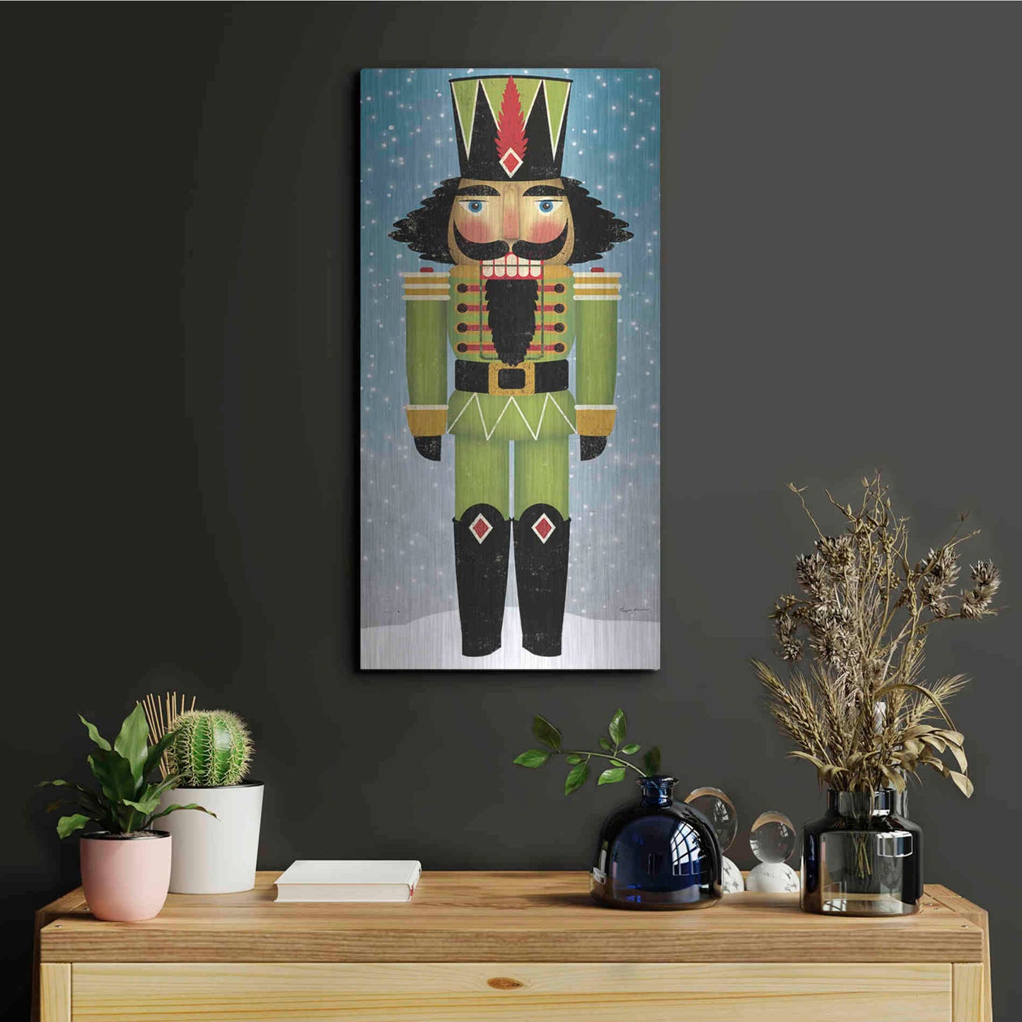 Luxe Metal Art 'Nutcracker Bright II' by Ryan Fowler, Metal Wall Art,12x24