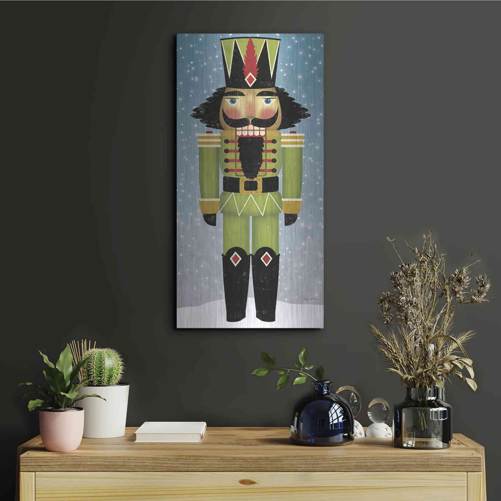 Luxe Metal Art 'Nutcracker Bright II' by Ryan Fowler, Metal Wall Art,12x24
