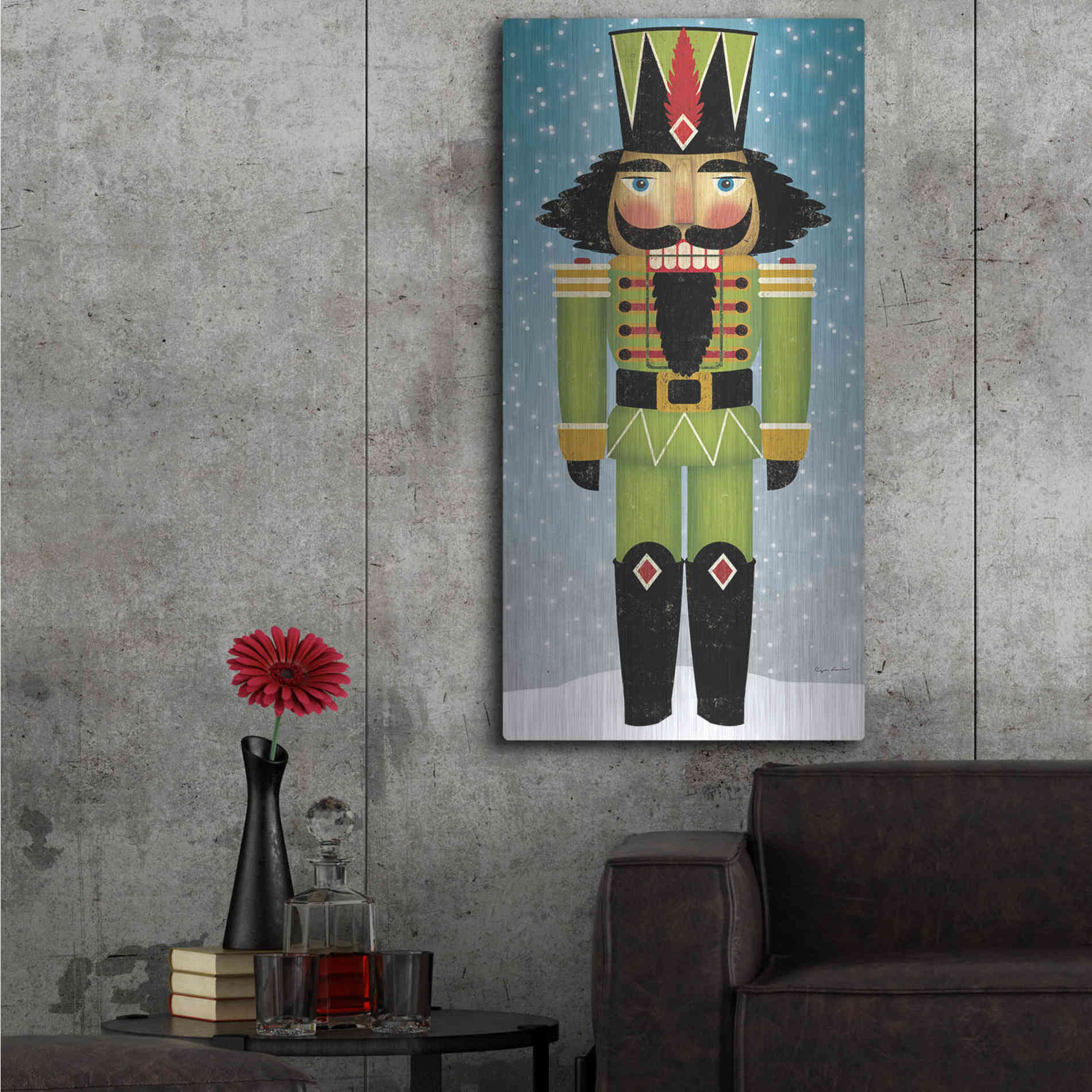 Luxe Metal Art 'Nutcracker Bright II' by Ryan Fowler, Metal Wall Art,24x48