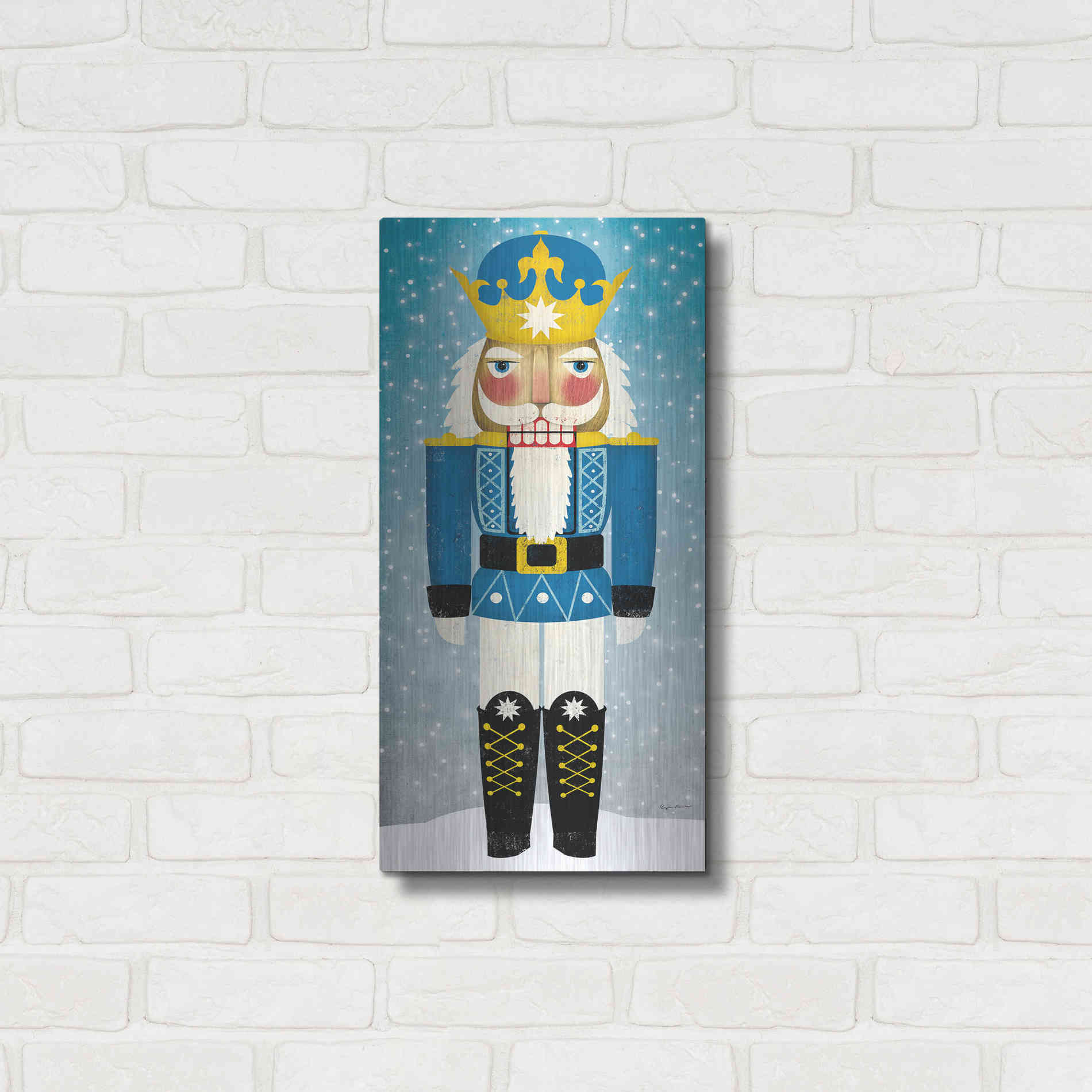 Luxe Metal Art 'Nutcracker Bright III' by Ryan Fowler, Metal Wall Art,12x24