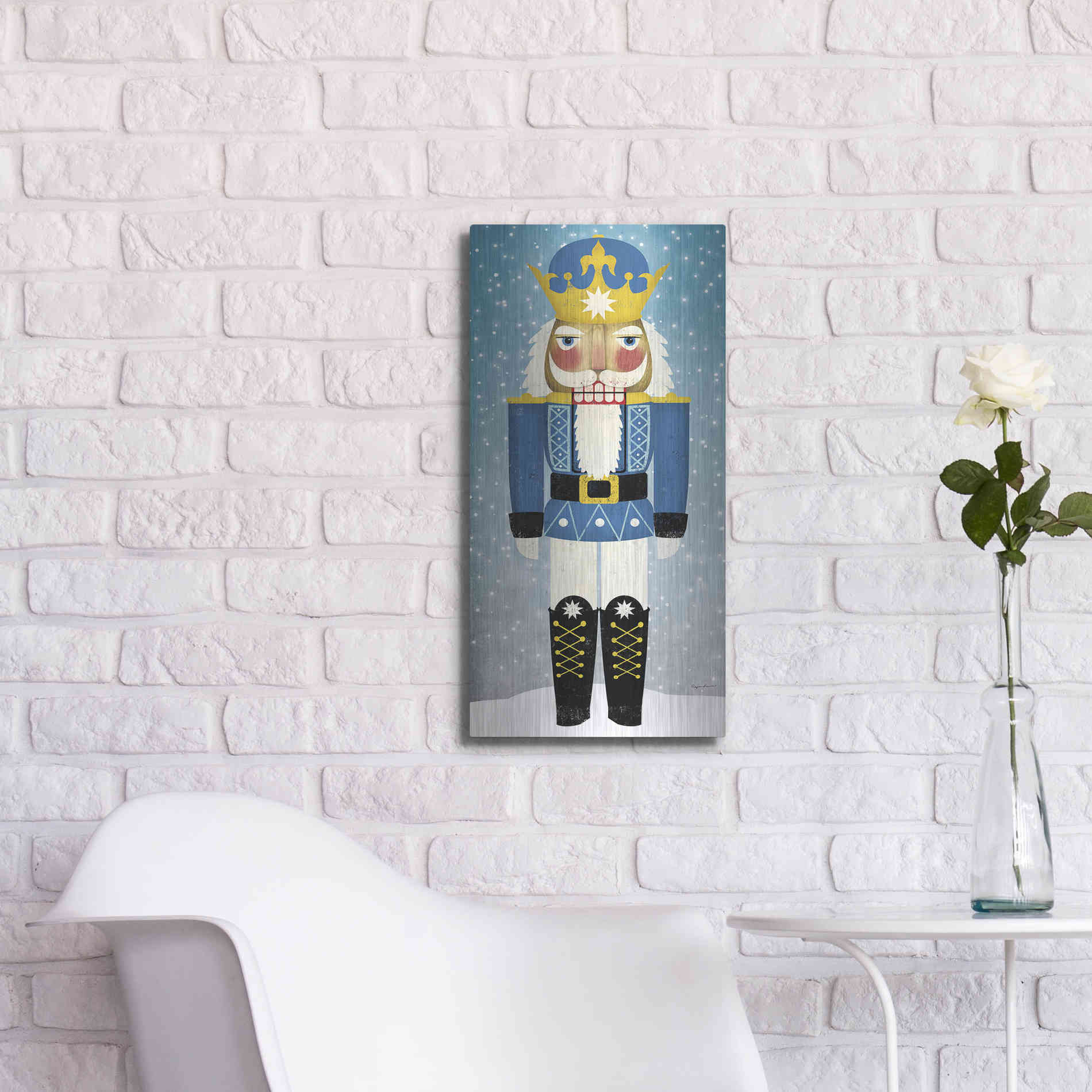 Luxe Metal Art 'Nutcracker Bright III' by Ryan Fowler, Metal Wall Art,12x24