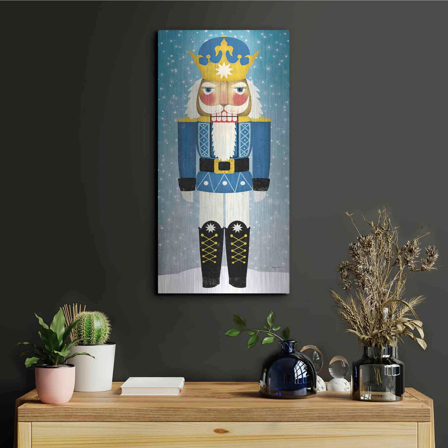 Luxe Metal Art 'Nutcracker Bright III' by Ryan Fowler, Metal Wall Art,12x24