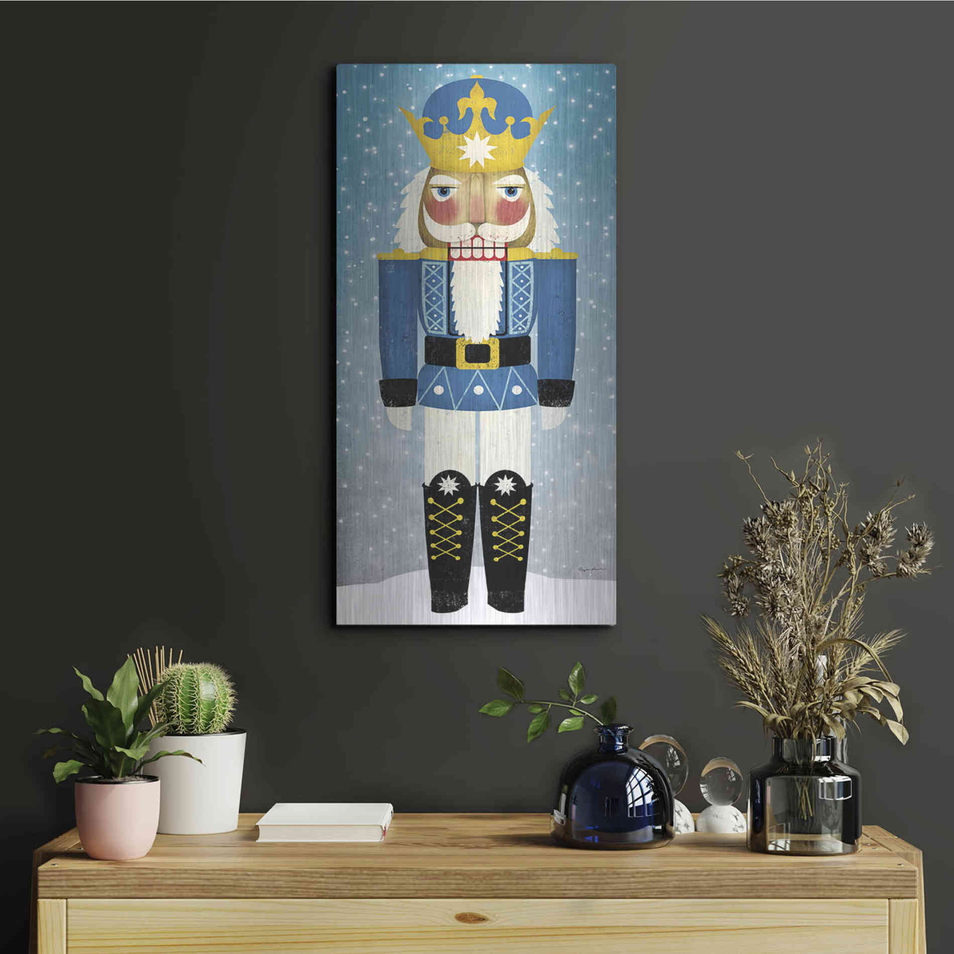 Luxe Metal Art 'Nutcracker Bright III' by Ryan Fowler, Metal Wall Art,12x24