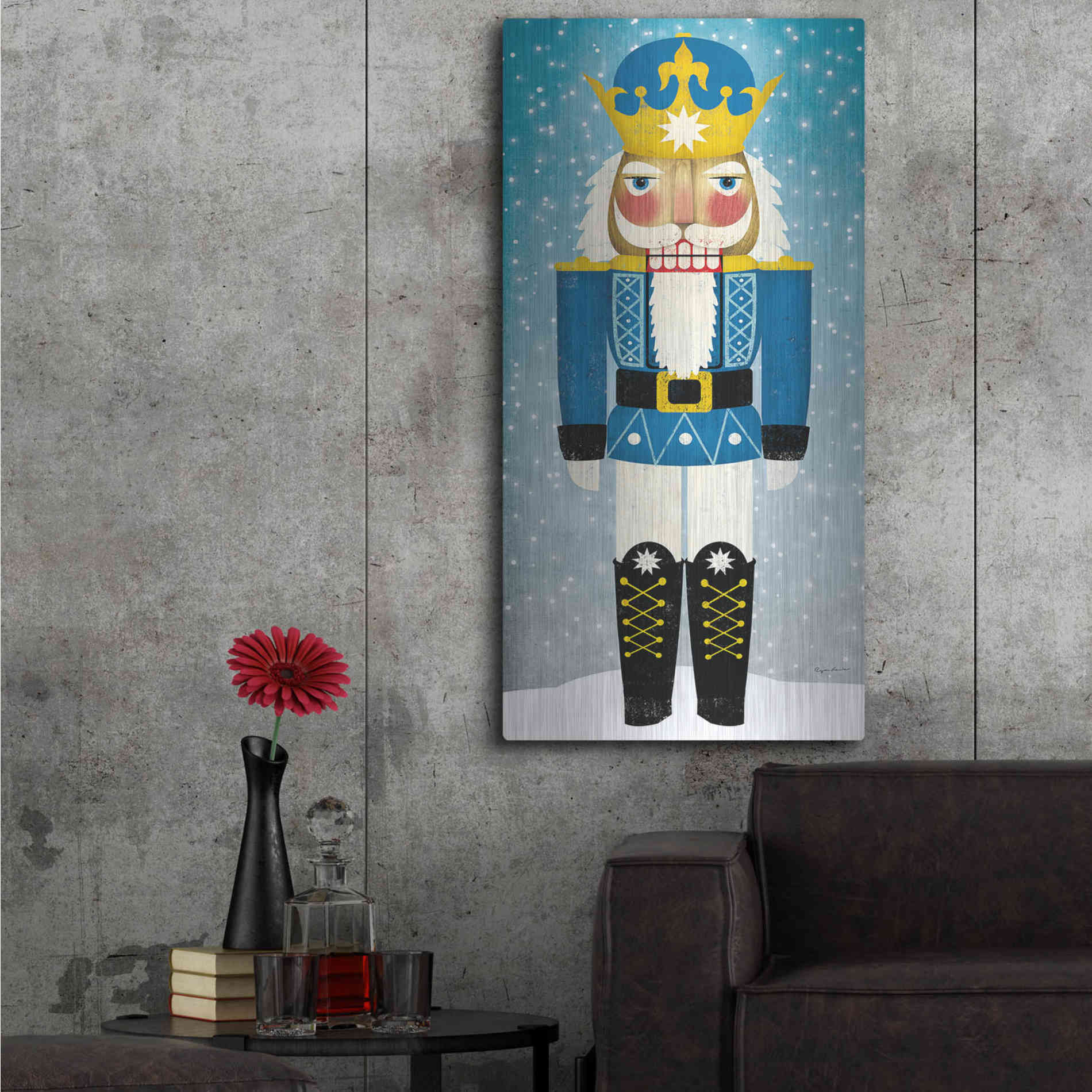 Luxe Metal Art 'Nutcracker Bright III' by Ryan Fowler, Metal Wall Art,24x48