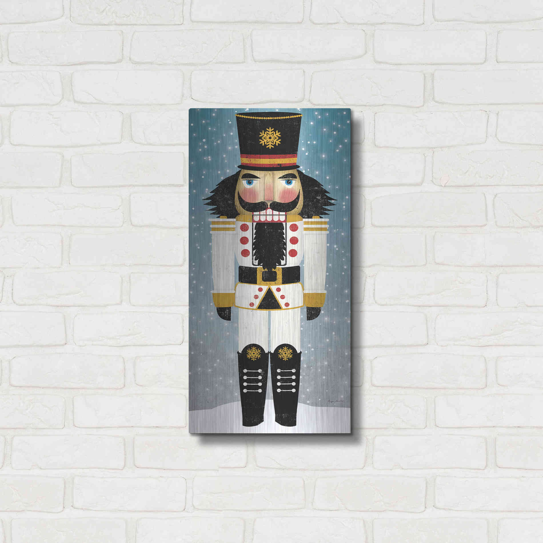 Luxe Metal Art 'Nutcracker Bright IV' by Ryan Fowler, Metal Wall Art,12x24