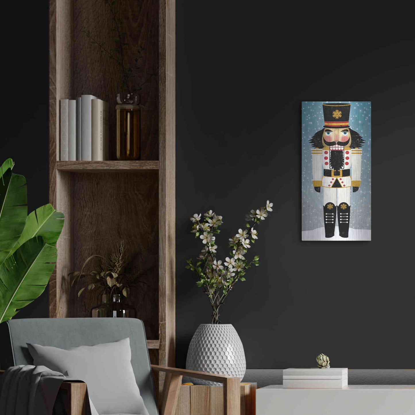 Luxe Metal Art 'Nutcracker Bright IV' by Ryan Fowler, Metal Wall Art,12x24