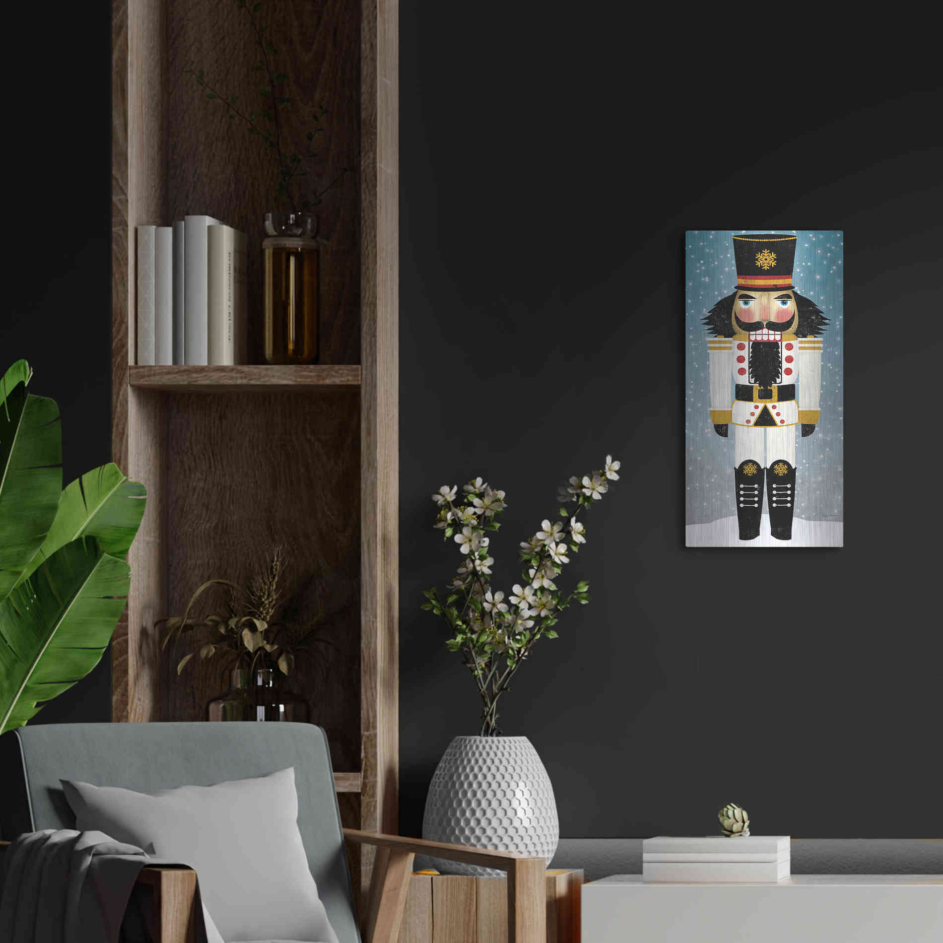 Luxe Metal Art 'Nutcracker Bright IV' by Ryan Fowler, Metal Wall Art,12x24