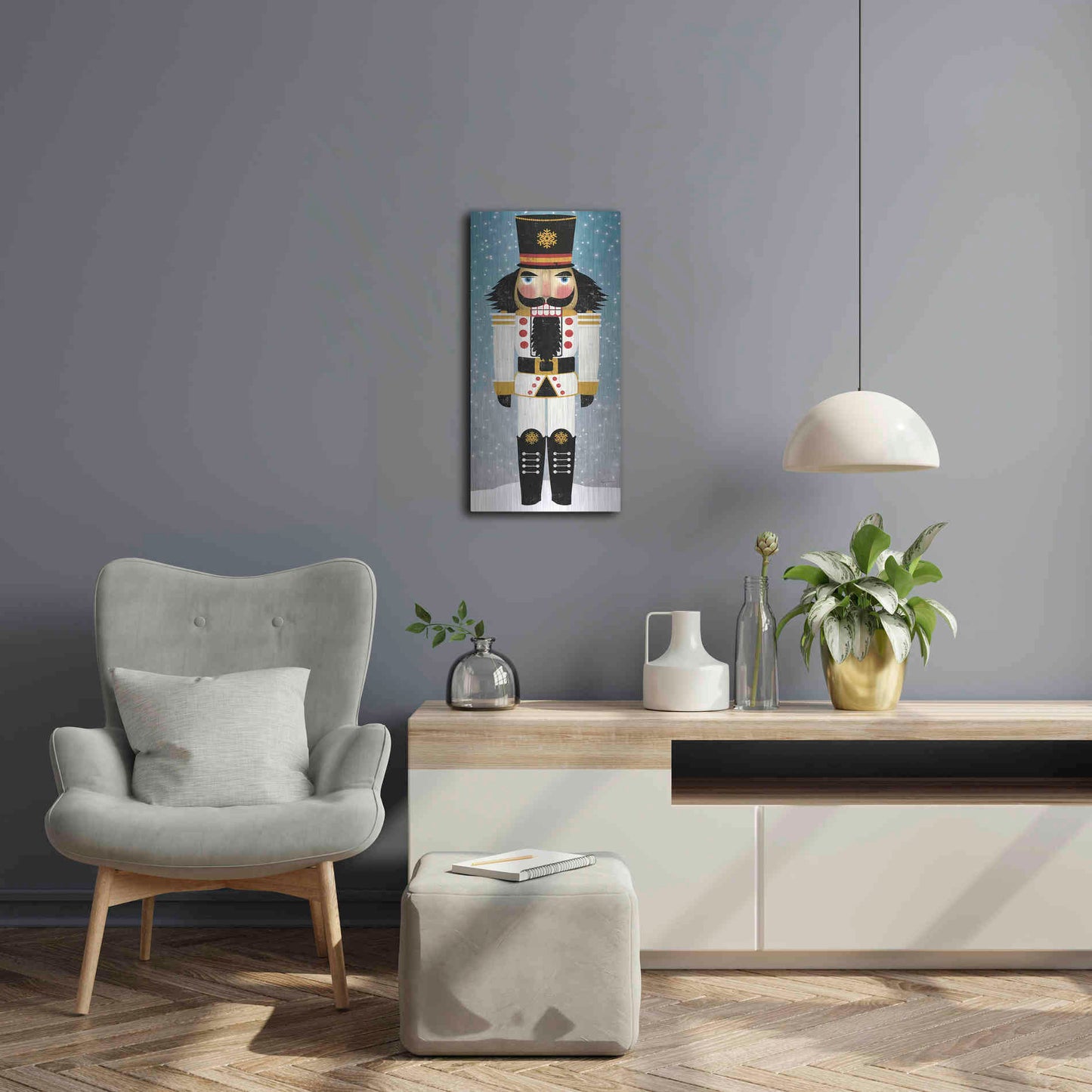 Luxe Metal Art 'Nutcracker Bright IV' by Ryan Fowler, Metal Wall Art,12x24