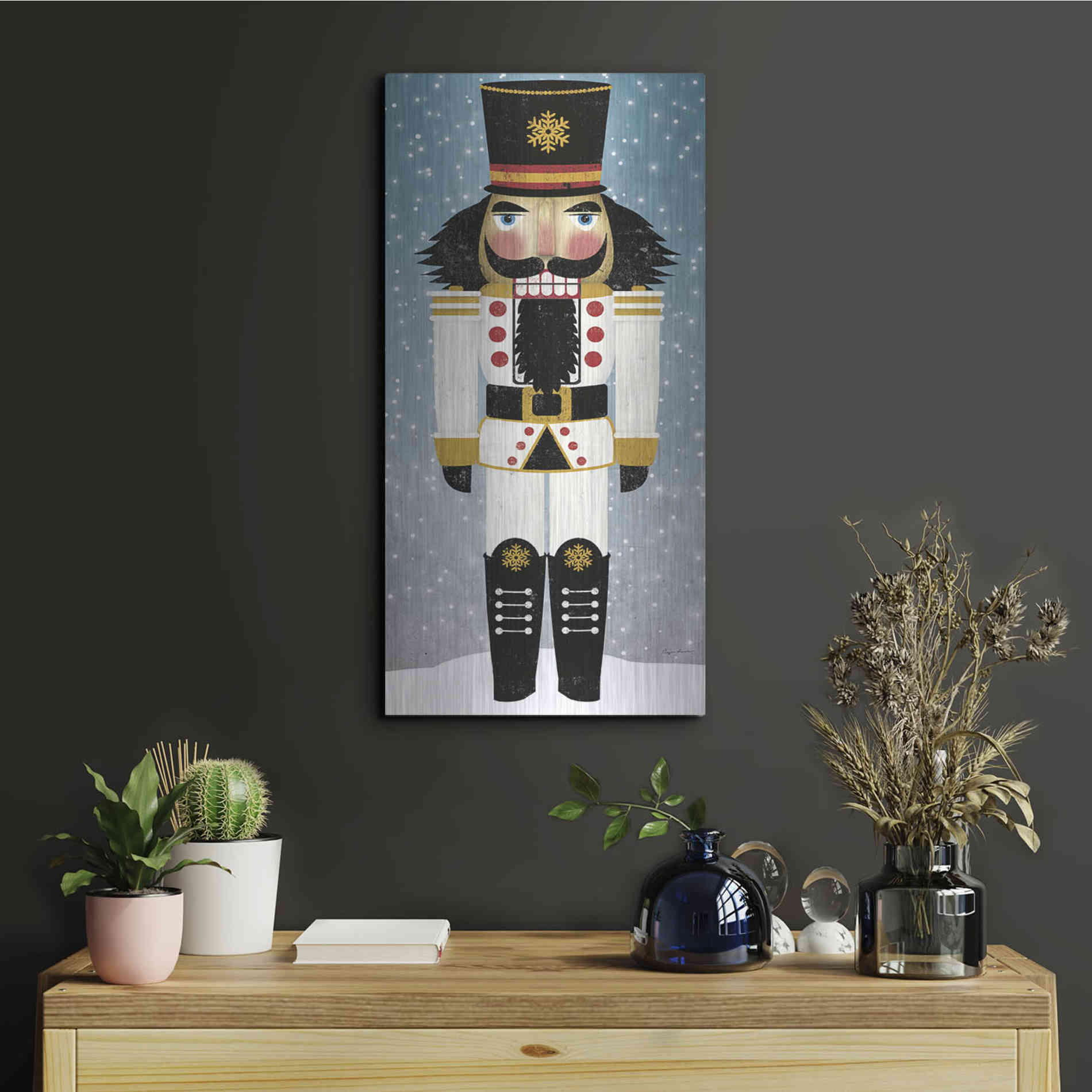 Luxe Metal Art 'Nutcracker Bright IV' by Ryan Fowler, Metal Wall Art,12x24