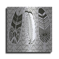 Luxe Metal Art 'Geo Feathers I Zentangle' by Sara Zieve Miller, Metal Wall Art
