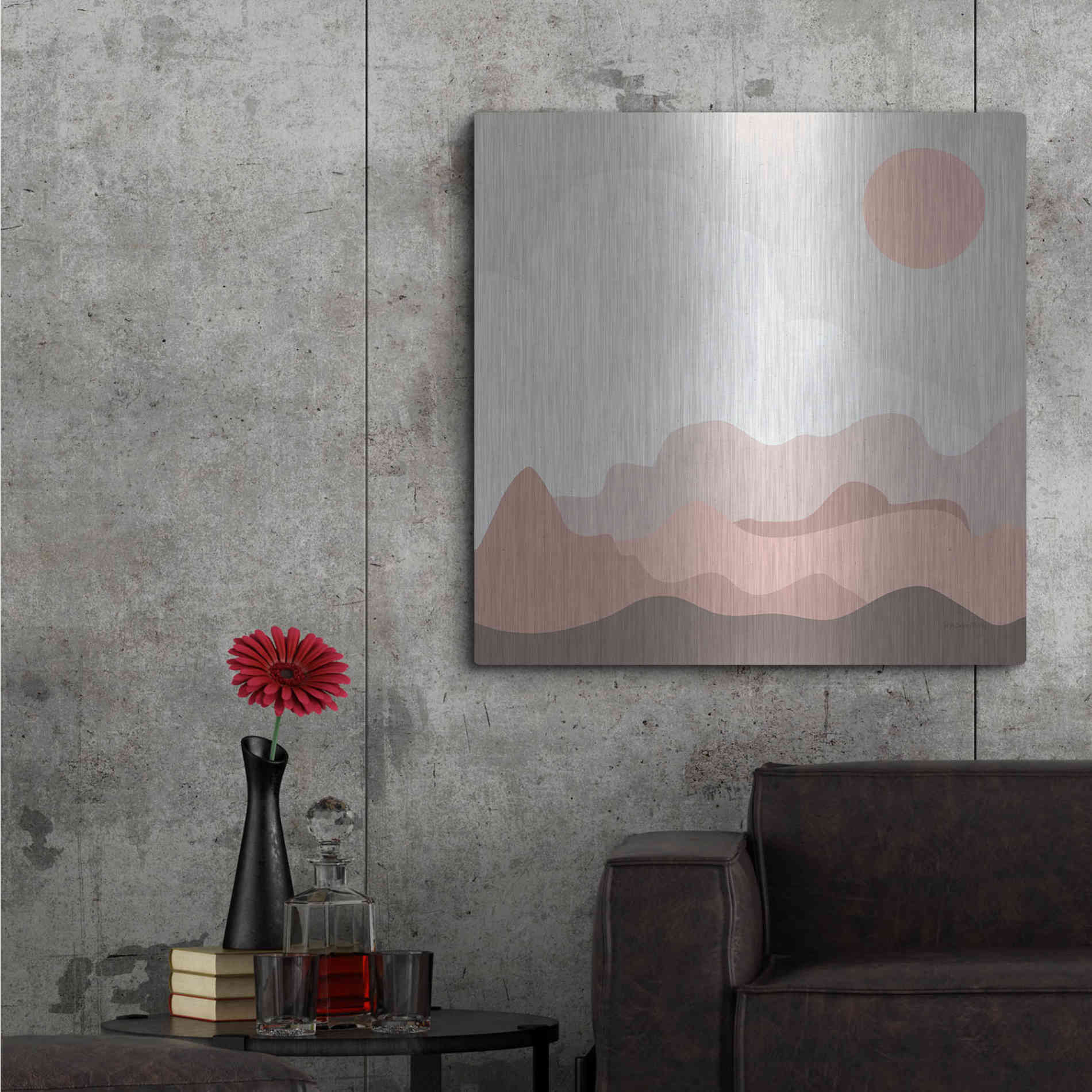 Luxe Metal Art 'Mountainous I' by Sara Zieve Miller, Metal Wall Art,36x36