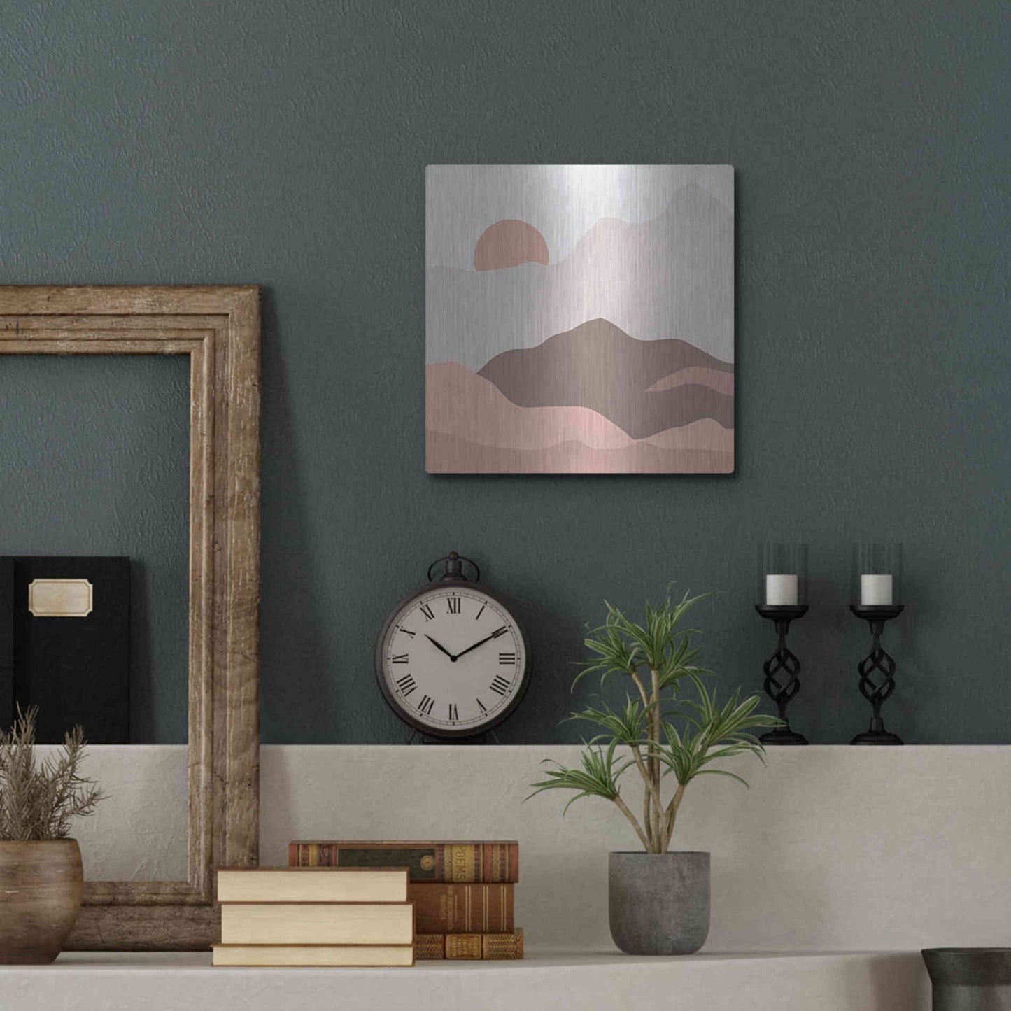 Luxe Metal Art 'Mountainous II' by Sara Zieve Miller, Metal Wall Art,12x12