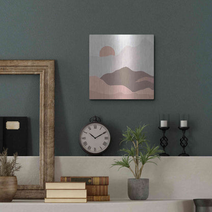 Luxe Metal Art 'Mountainous II' by Sara Zieve Miller, Metal Wall Art,12x12