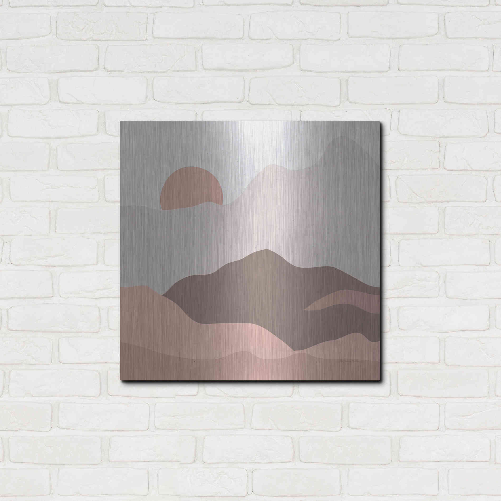 Luxe Metal Art 'Mountainous II' by Sara Zieve Miller, Metal Wall Art,24x24