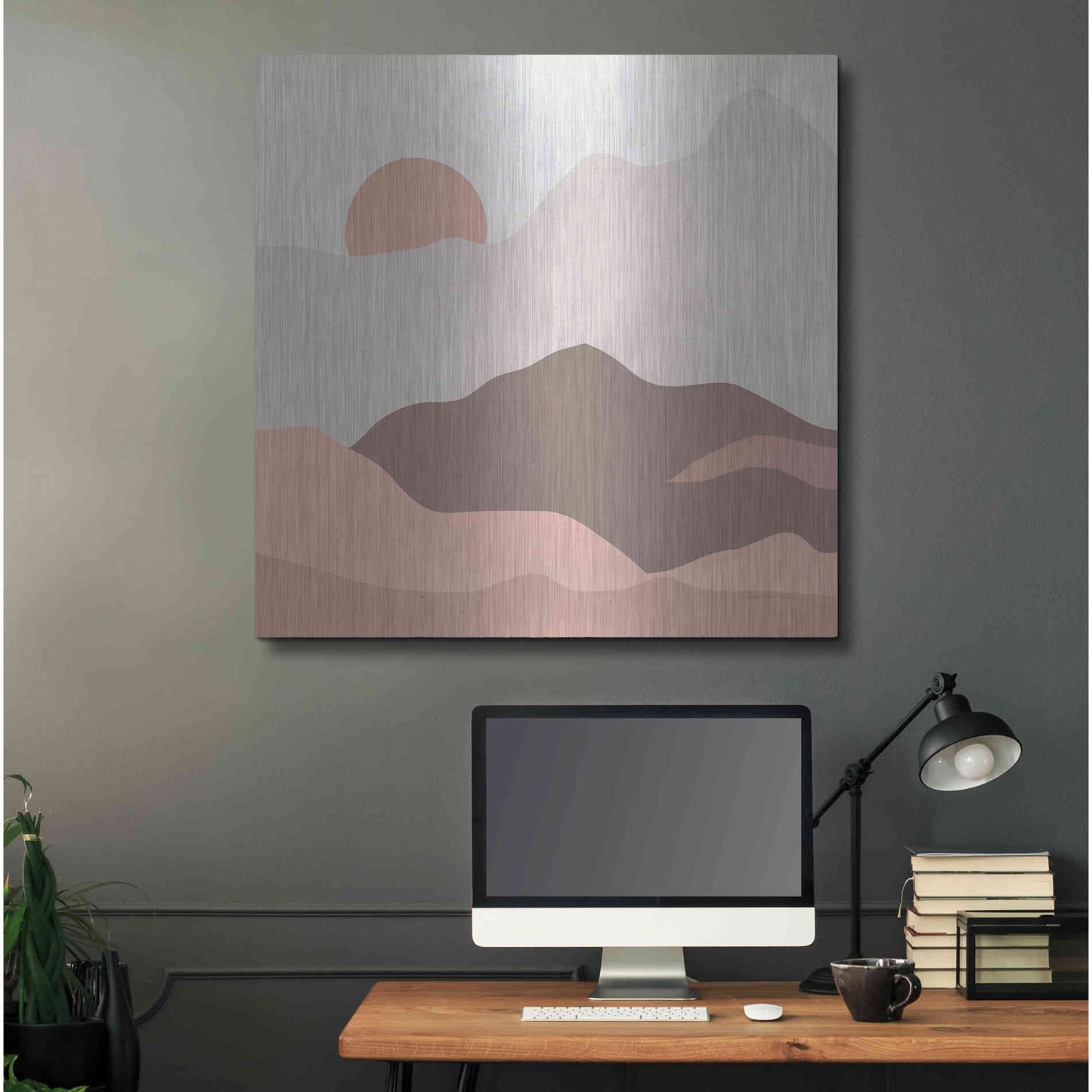 Luxe Metal Art 'Mountainous II' by Sara Zieve Miller, Metal Wall Art,36x36