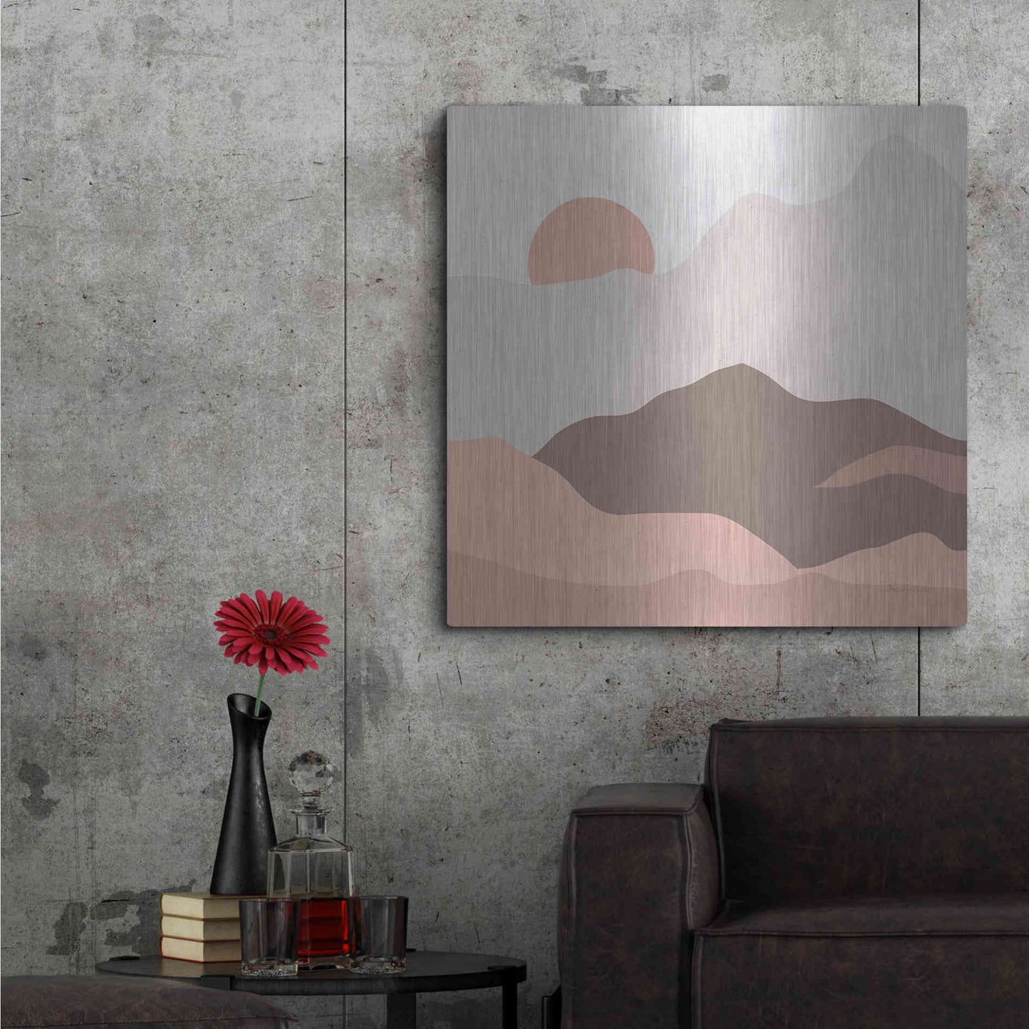 Luxe Metal Art 'Mountainous II' by Sara Zieve Miller, Metal Wall Art,36x36