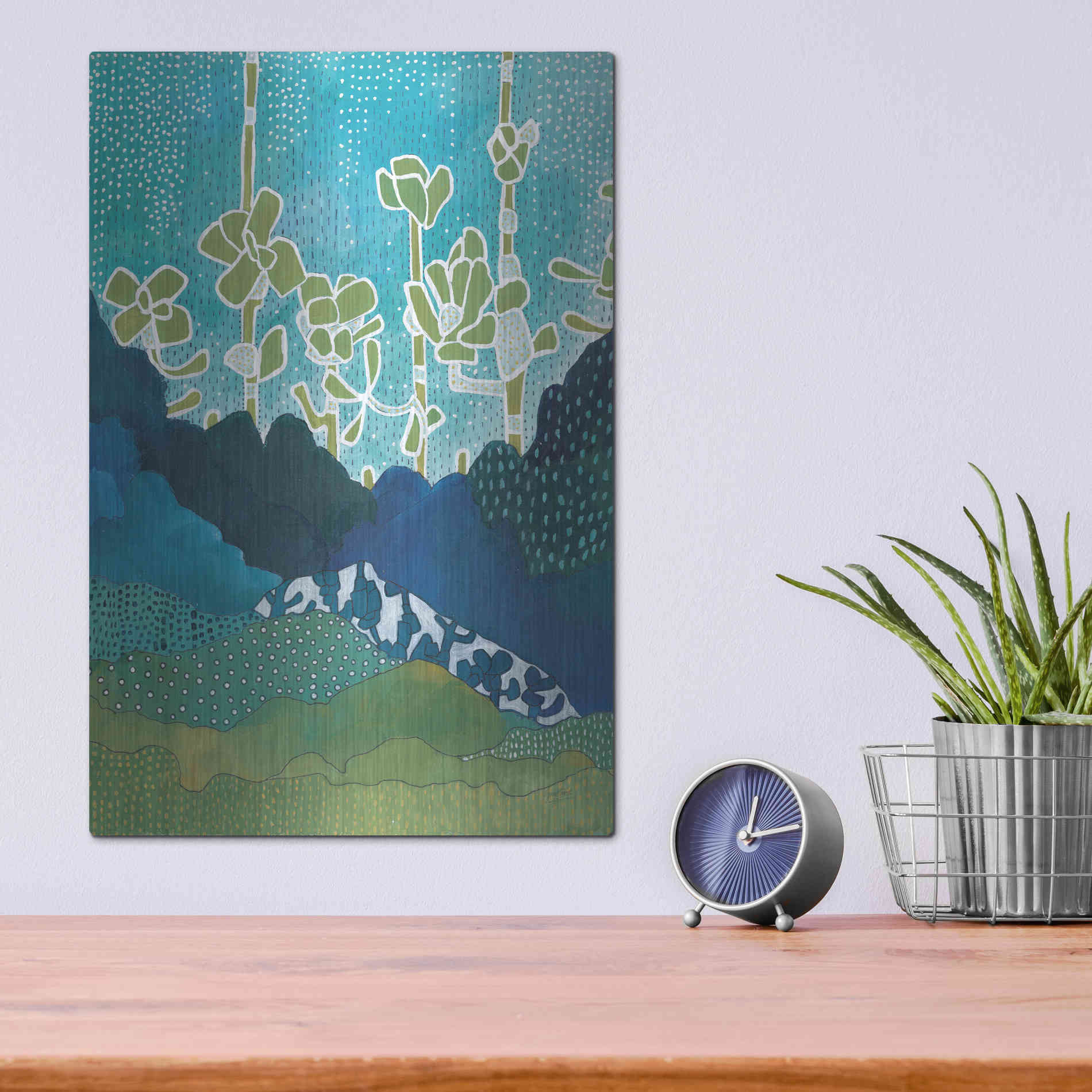 Luxe Metal Art 'Landscape' by Lynn Mack, Metal Wall Art,12x16