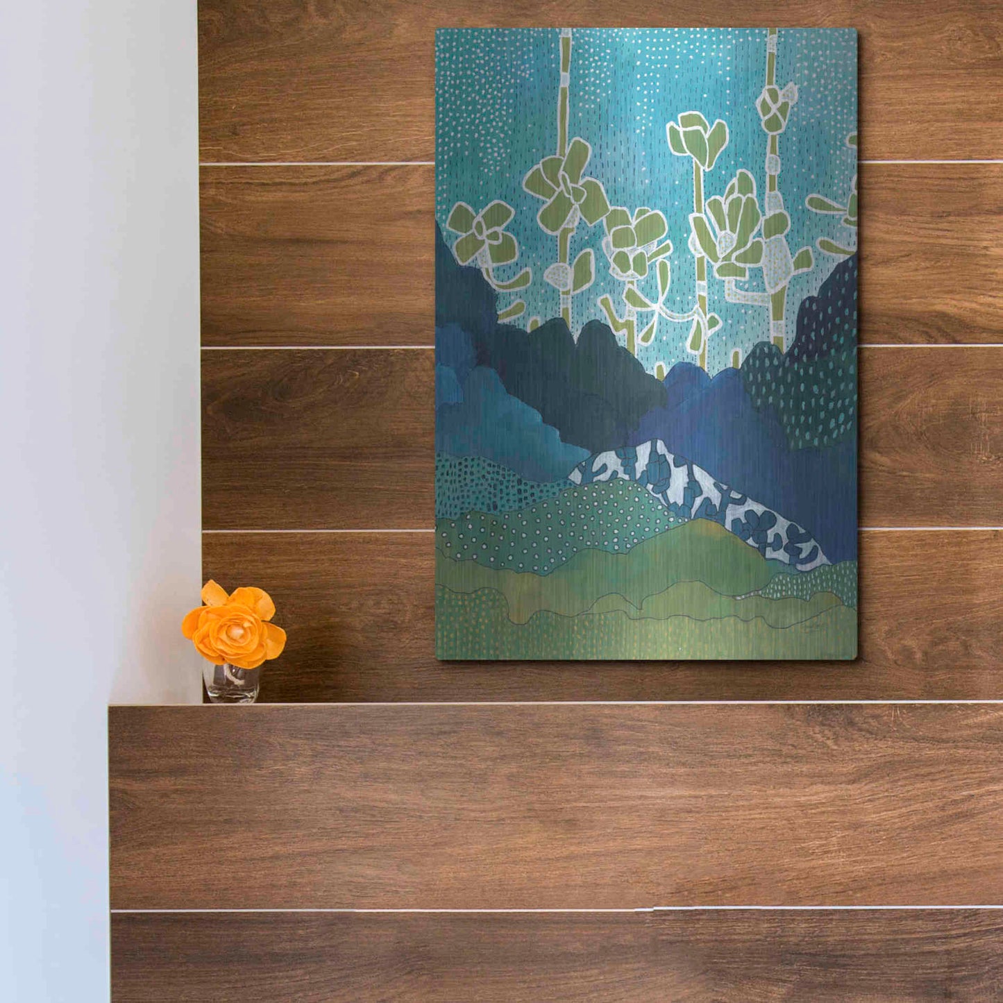 Luxe Metal Art 'Landscape' by Lynn Mack, Metal Wall Art,12x16