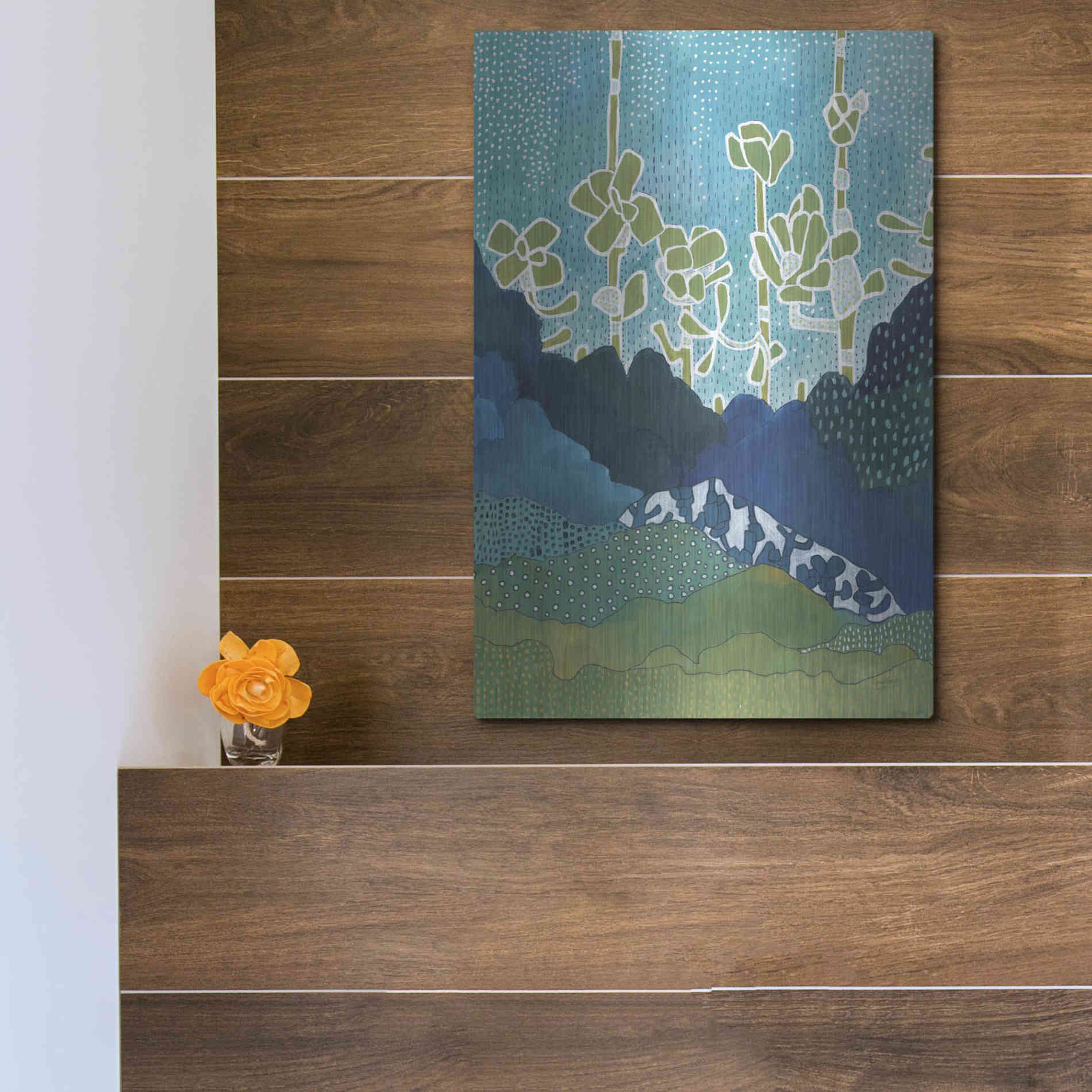 Luxe Metal Art 'Landscape' by Lynn Mack, Metal Wall Art,12x16