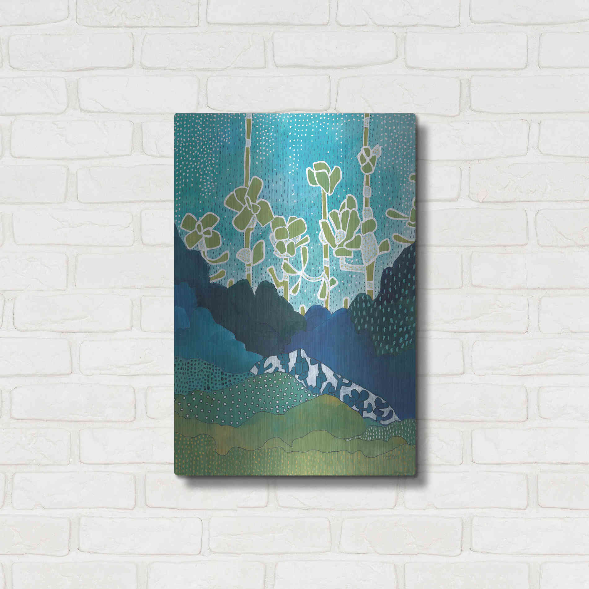 Luxe Metal Art 'Landscape' by Lynn Mack, Metal Wall Art,16x24