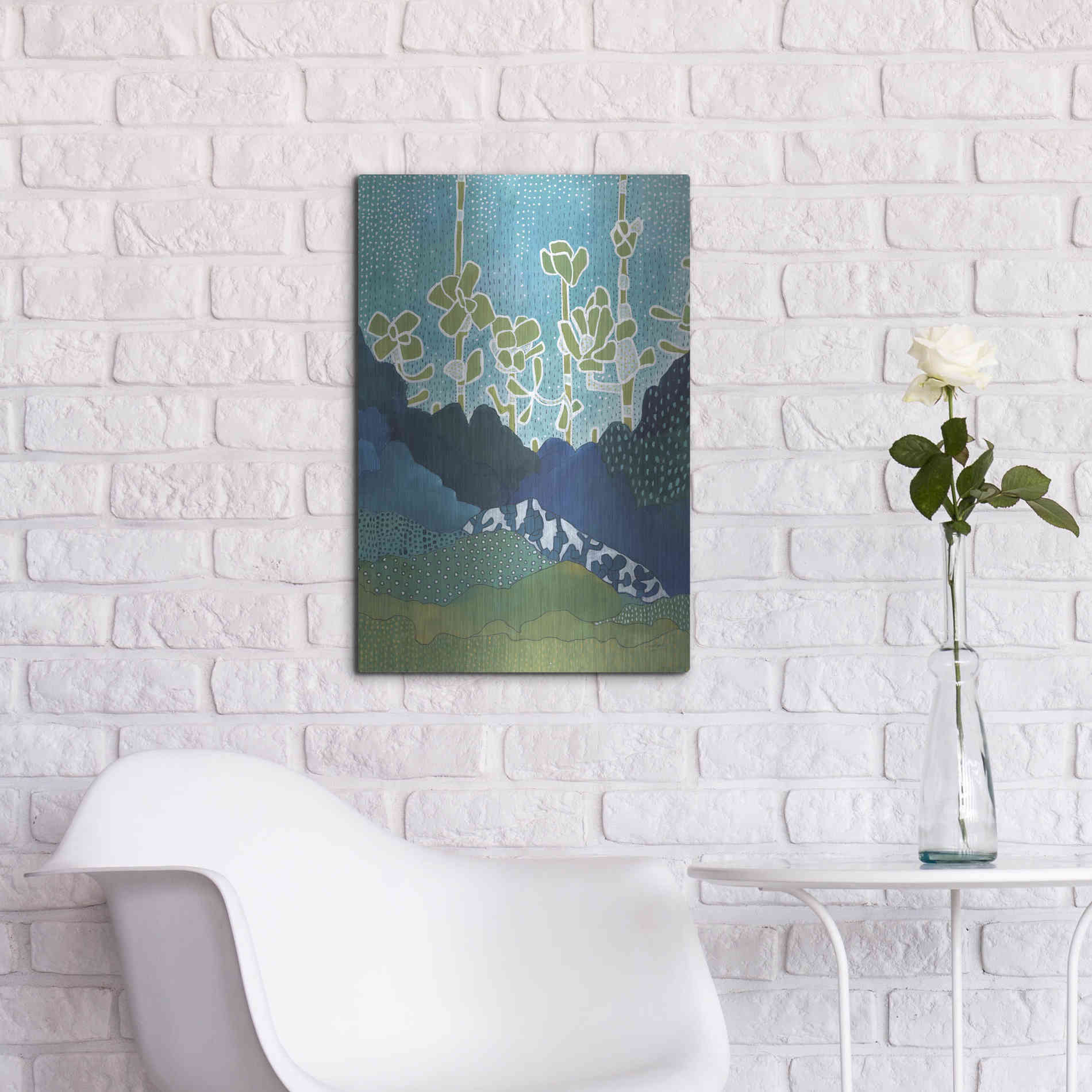 Luxe Metal Art 'Landscape' by Lynn Mack, Metal Wall Art,16x24