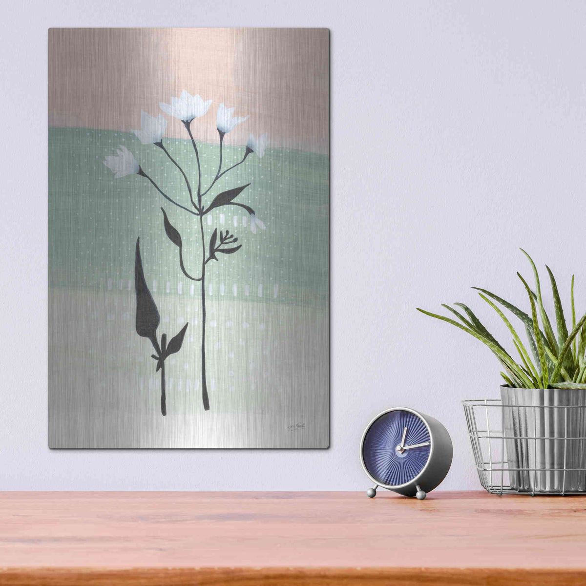 Luxe Metal Art 'Jasmine Delight I' by Lynn Mack, Metal Wall Art,12x16