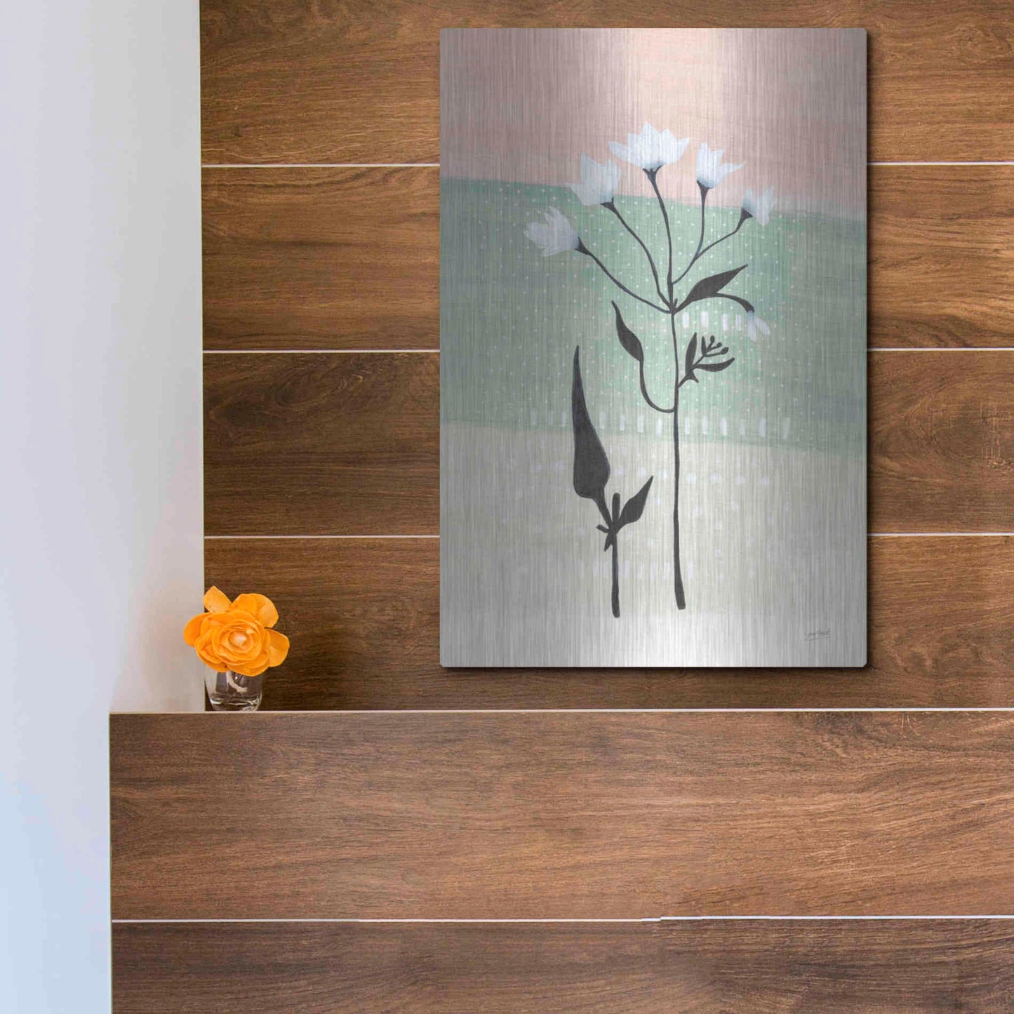 Luxe Metal Art 'Jasmine Delight I' by Lynn Mack, Metal Wall Art,12x16