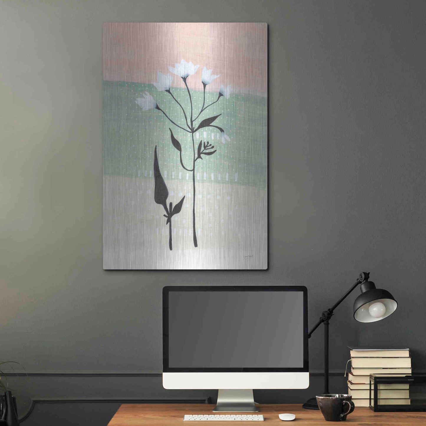 Luxe Metal Art 'Jasmine Delight I' by Lynn Mack, Metal Wall Art,24x36