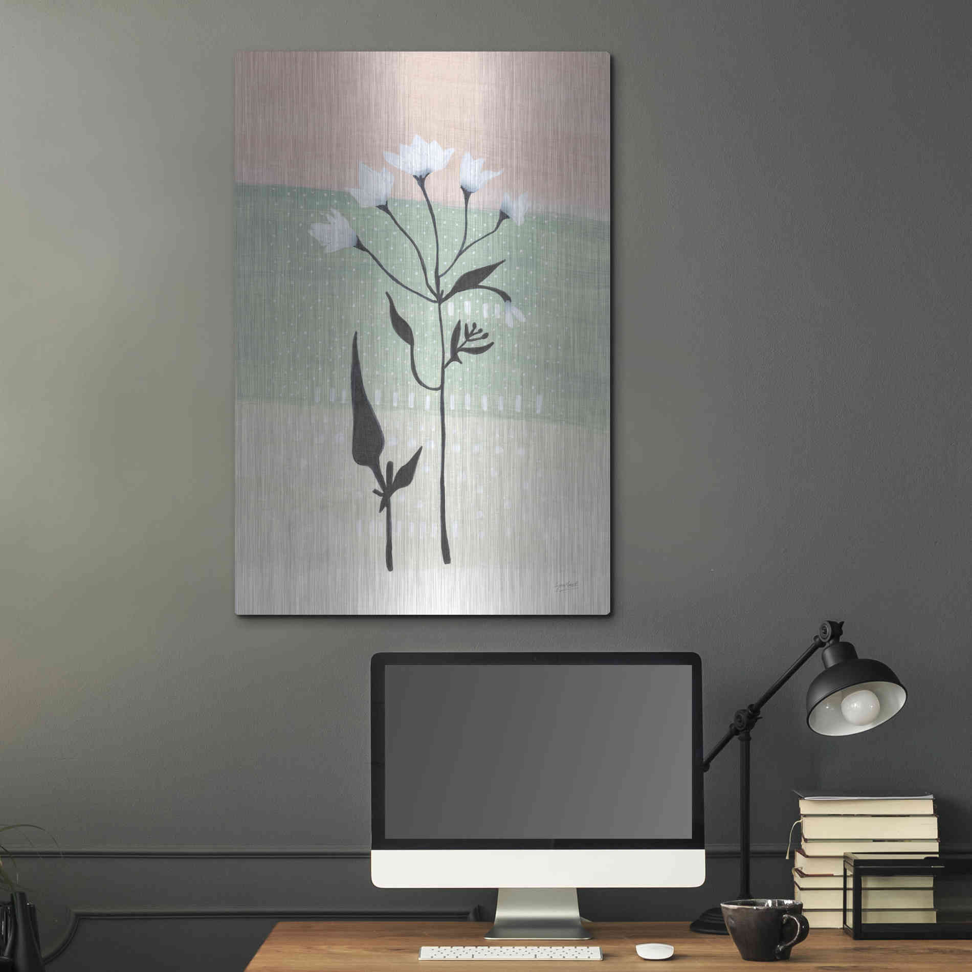 Luxe Metal Art 'Jasmine Delight I' by Lynn Mack, Metal Wall Art,24x36