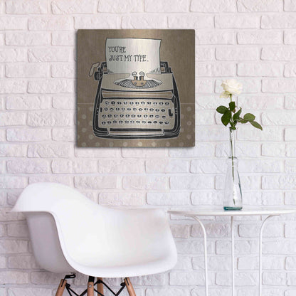 Luxe Metal Art 'Youre My Type Taupe' by Mary Urban, Metal Wall Art,24x24