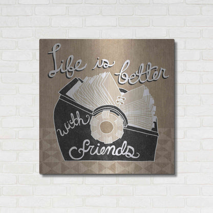 Luxe Metal Art 'Life is Better with Friends' by Mary Urban, Metal Wall Art,36x36