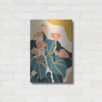Luxe Metal Art 'Anthurium' by Megan Gallagher, Metal Wall Art,16x24
