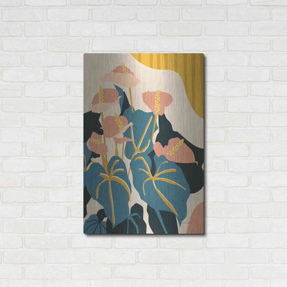 Luxe Metal Art 'Anthurium' by Megan Gallagher, Metal Wall Art,24x36