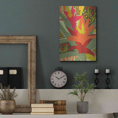 Luxe Metal Art 'Bromeliad' by Megan Gallagher, Metal Wall Art,12x16