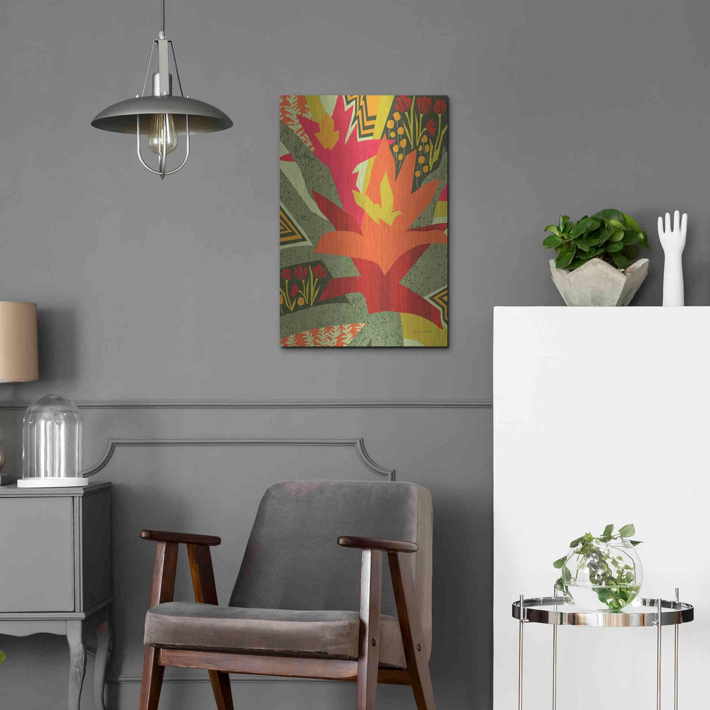 Luxe Metal Art 'Bromeliad' by Megan Gallagher, Metal Wall Art,16x24