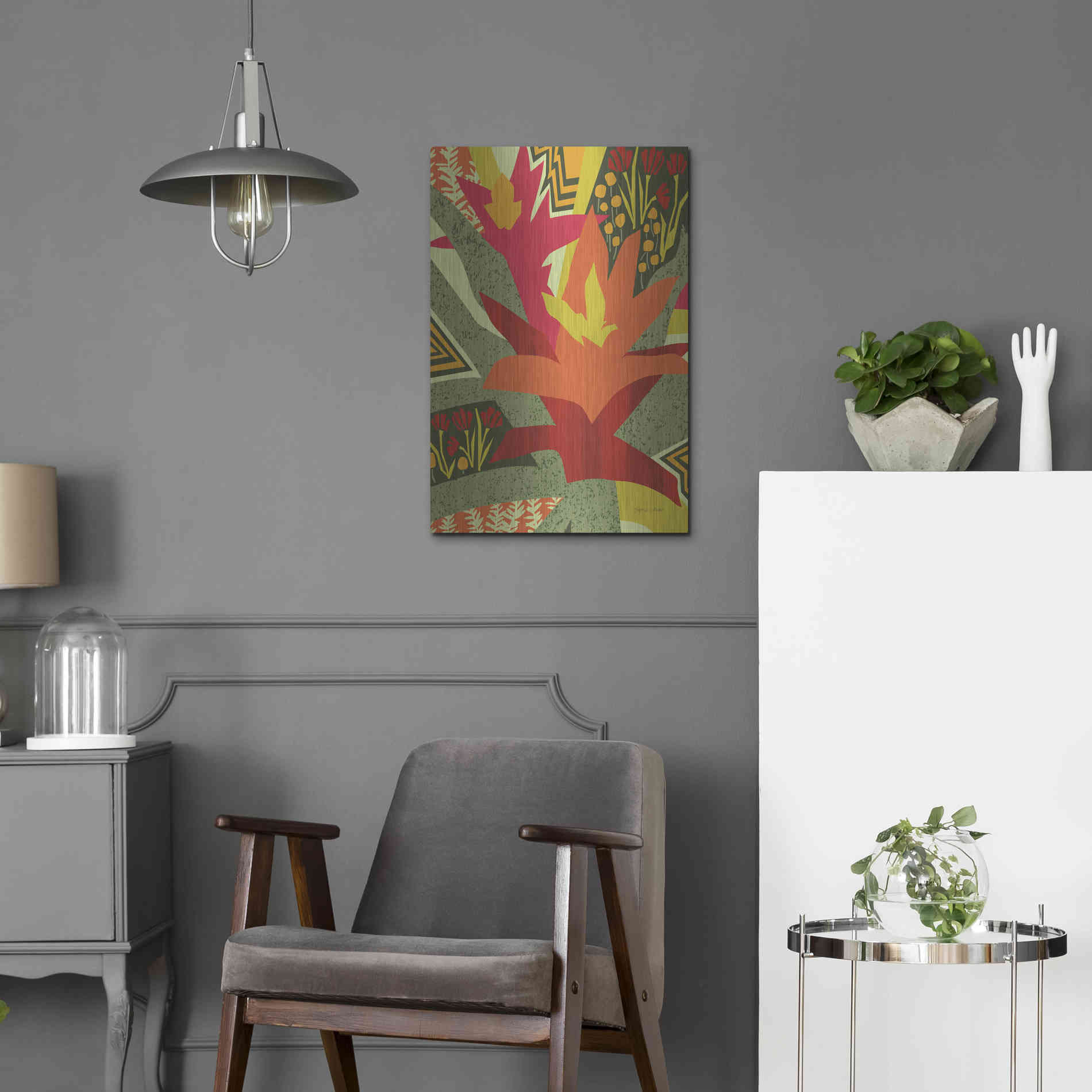 Luxe Metal Art 'Bromeliad' by Megan Gallagher, Metal Wall Art,16x24