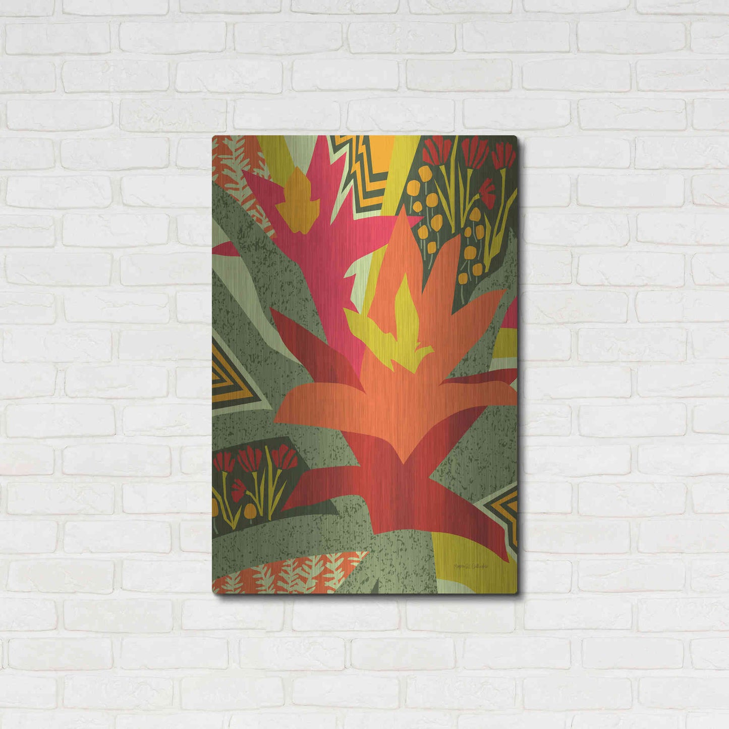 Luxe Metal Art 'Bromeliad' by Megan Gallagher, Metal Wall Art,24x36