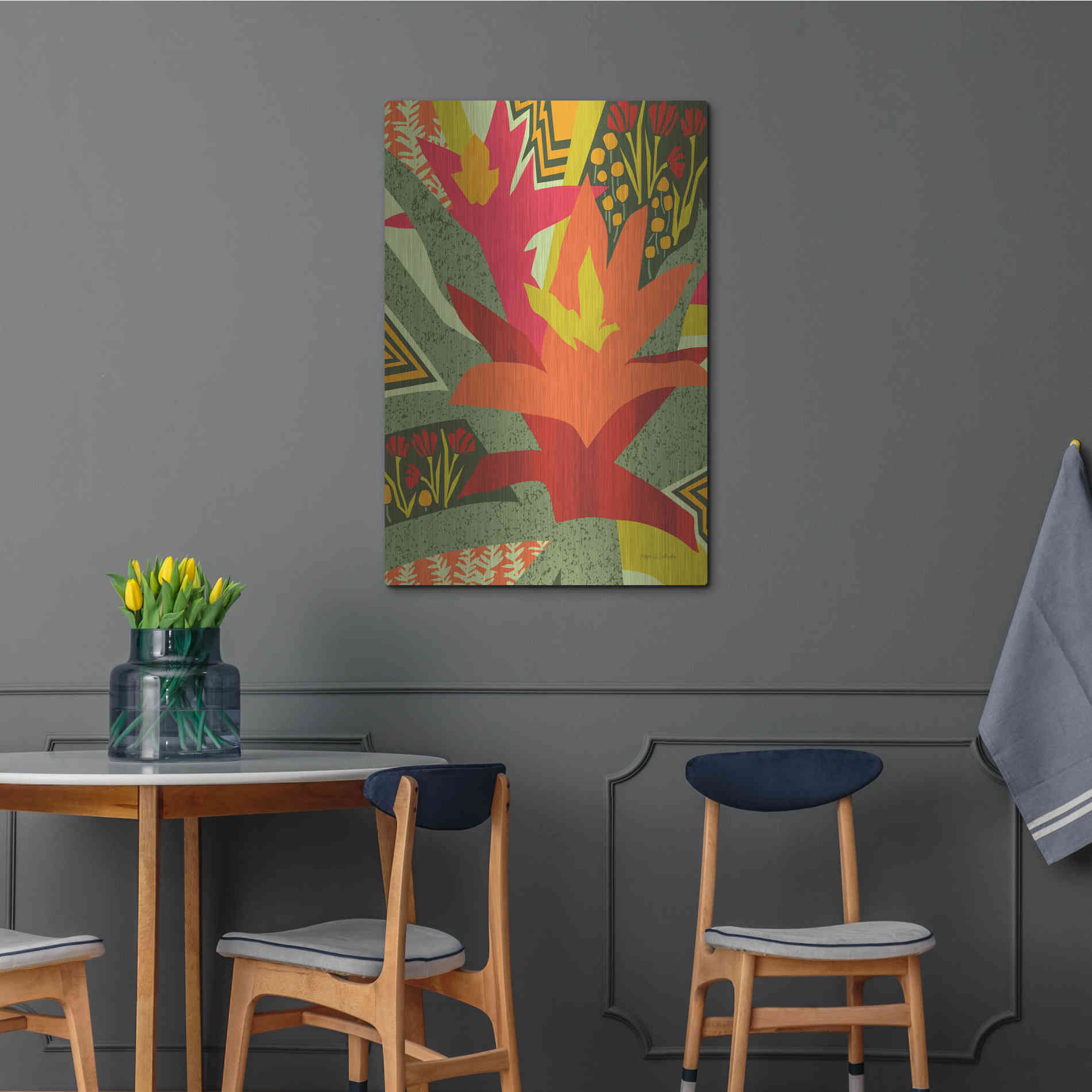 Luxe Metal Art 'Bromeliad' by Megan Gallagher, Metal Wall Art,24x36