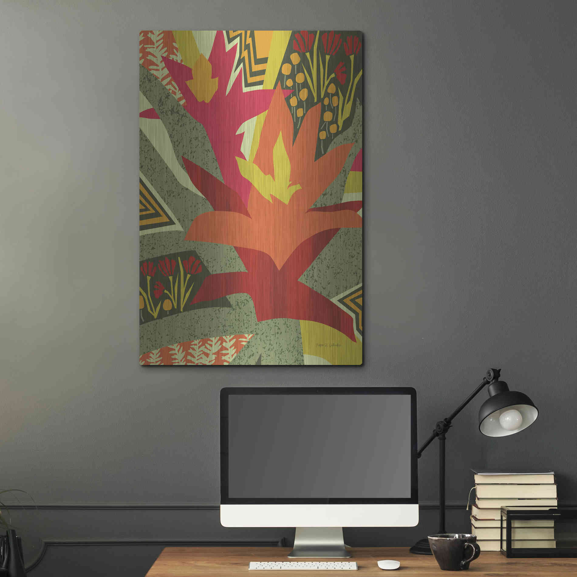 Luxe Metal Art 'Bromeliad' by Megan Gallagher, Metal Wall Art,24x36