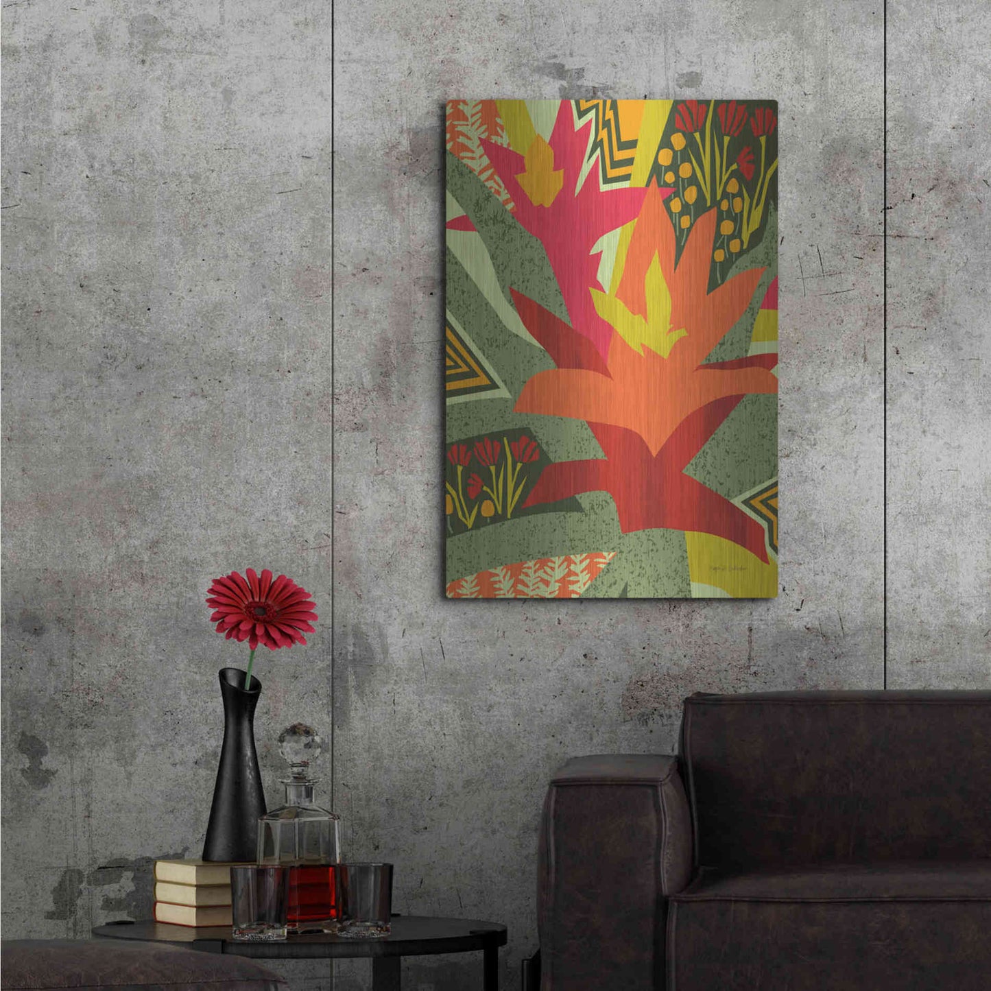 Luxe Metal Art 'Bromeliad' by Megan Gallagher, Metal Wall Art,24x36