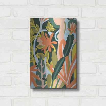 Luxe Metal Art 'Cactus Flower' by Megan Gallagher, Metal Wall Art,12x16