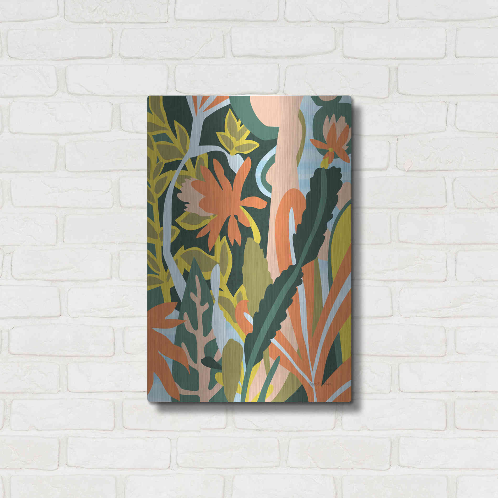 Luxe Metal Art 'Cactus Flower' by Megan Gallagher, Metal Wall Art,16x24