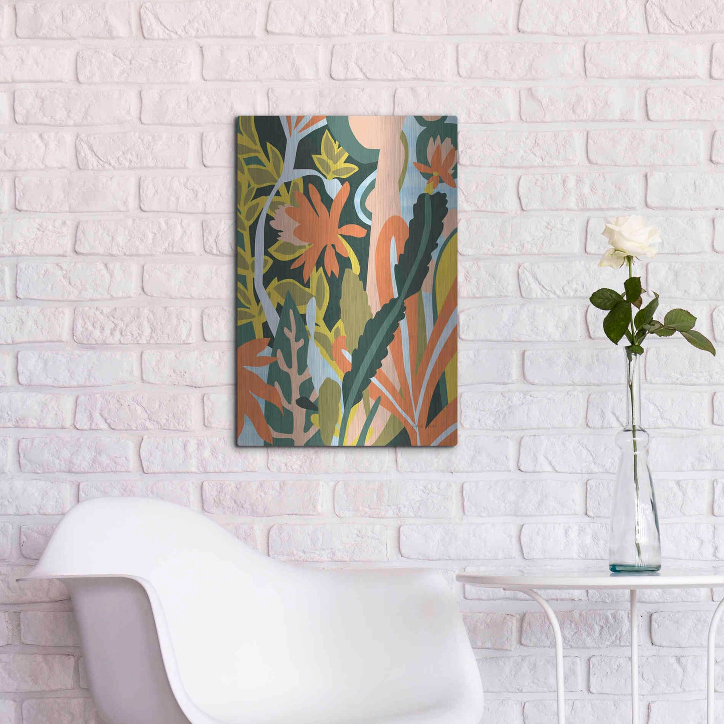 Luxe Metal Art 'Cactus Flower' by Megan Gallagher, Metal Wall Art,16x24