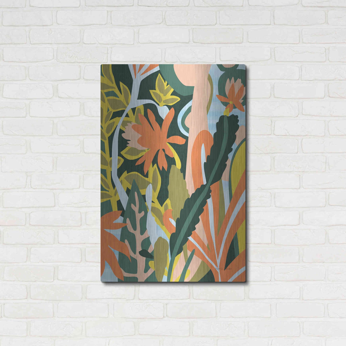 Luxe Metal Art 'Cactus Flower' by Megan Gallagher, Metal Wall Art,24x36