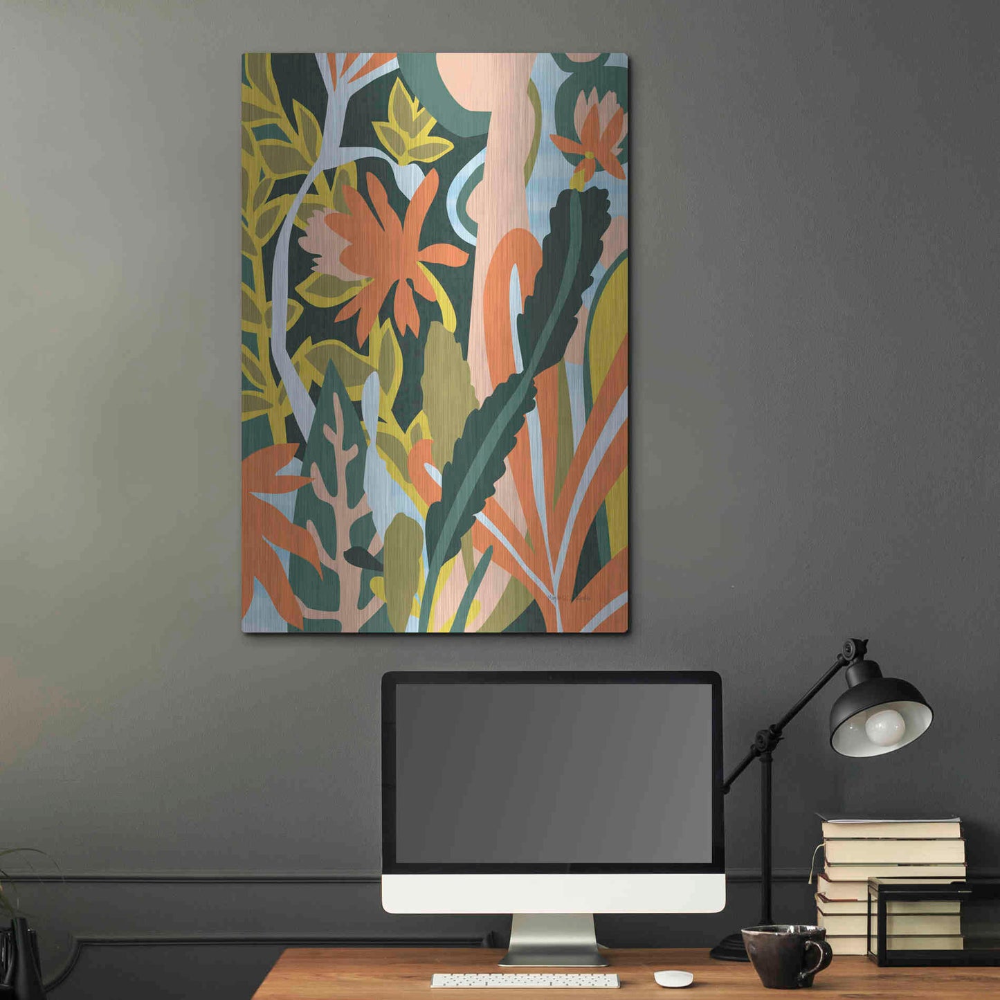 Luxe Metal Art 'Cactus Flower' by Megan Gallagher, Metal Wall Art,24x36