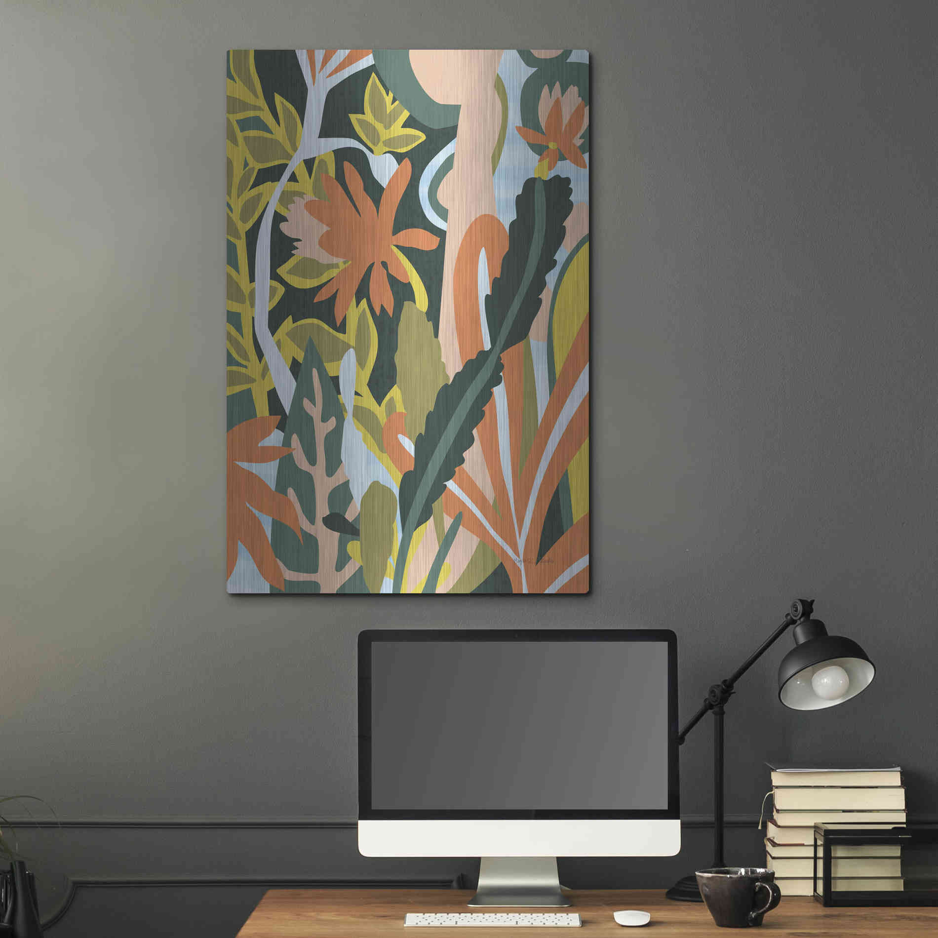 Luxe Metal Art 'Cactus Flower' by Megan Gallagher, Metal Wall Art,24x36