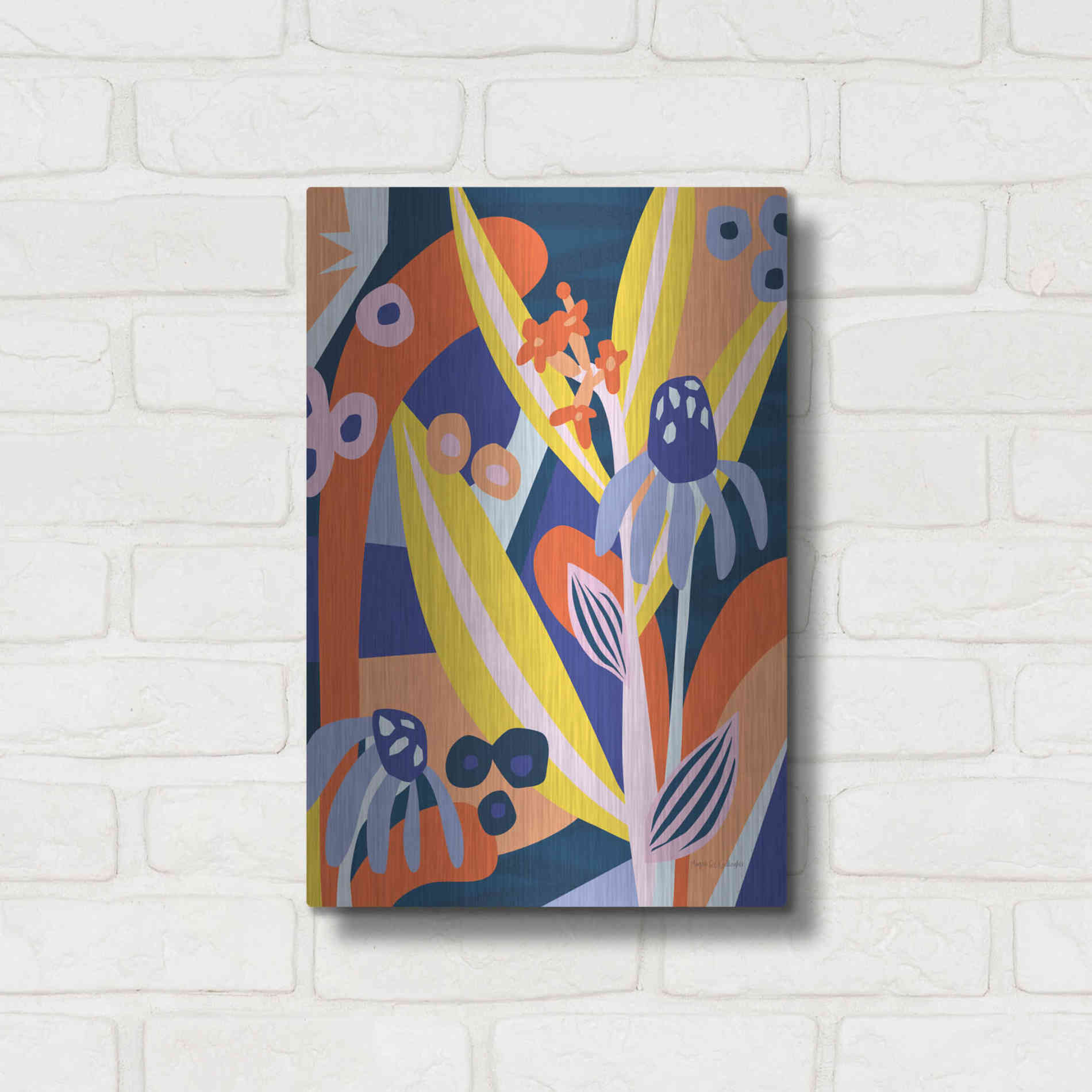 Luxe Metal Art 'Growing Pains' by Megan Gallagher, Metal Wall Art,12x16