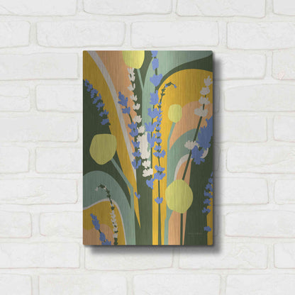 Luxe Metal Art 'Lavender and Craspedia' by Megan Gallagher, Metal Wall Art,12x16