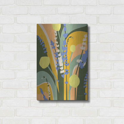 Luxe Metal Art 'Lavender and Craspedia' by Megan Gallagher, Metal Wall Art,16x24