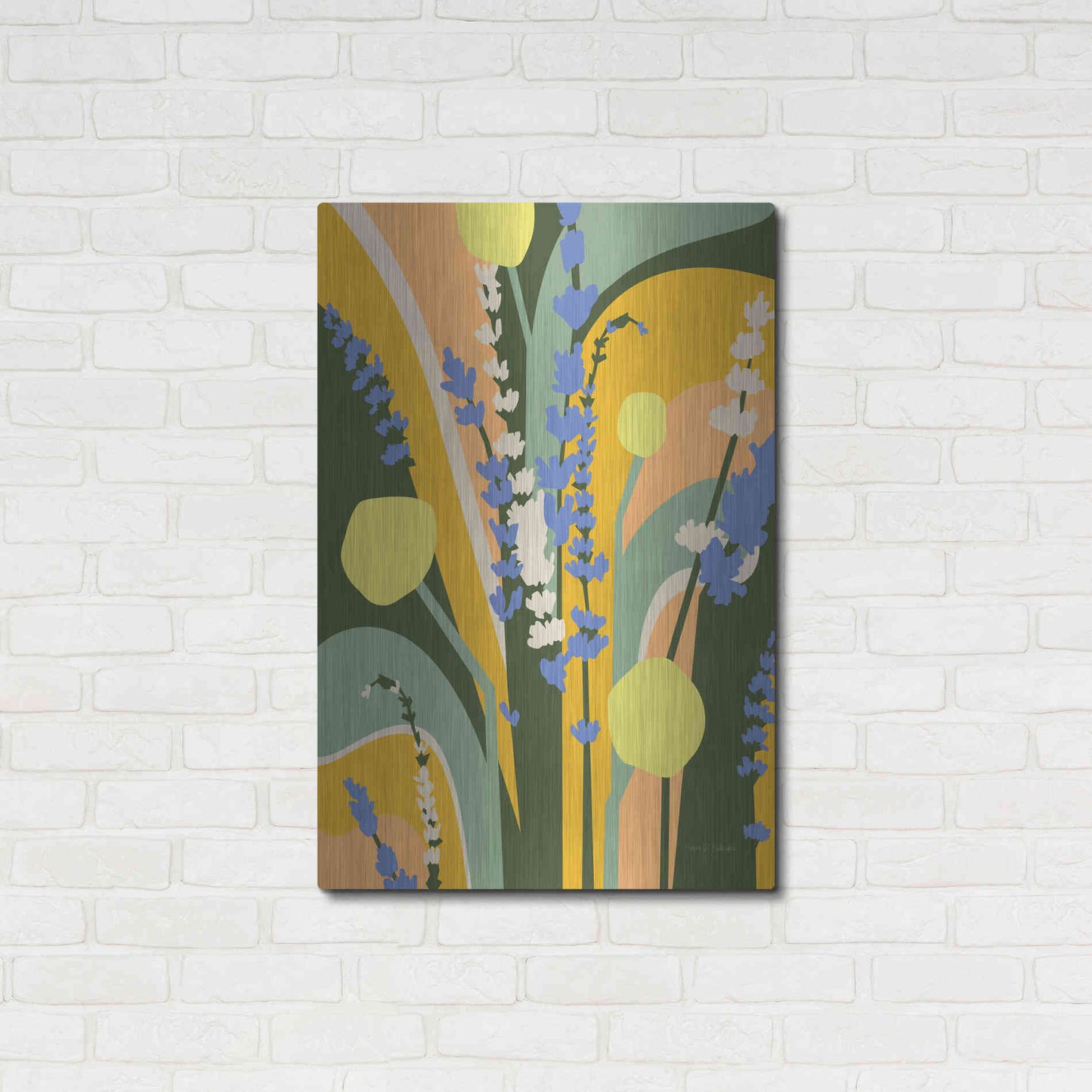 Luxe Metal Art 'Lavender and Craspedia' by Megan Gallagher, Metal Wall Art,24x36